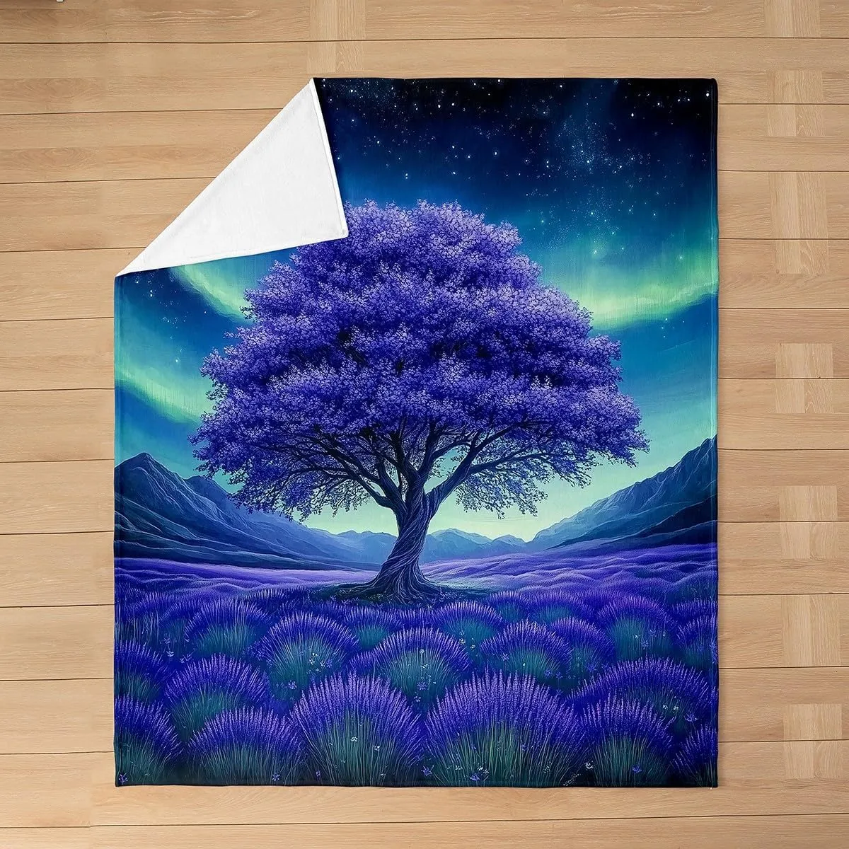 jejeloiu Tree of Life Plush Throw Blanket 40"x50" Kids Natural Scenery Flannel Fleece Blanket for Boys Girls Teens Nature All Season Bed Blanket Breathable Polar Light Blanket