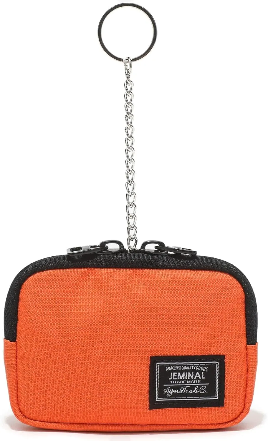JEMINAL Lanyard Travel Little Coin Purse Pouch Fit for Men & Women & Boys & Girl: Change & Cards & Cash Dual Zip Travel Wallet with Keychain - Men's Detachable Nylon Essentials Change Pouch Purse