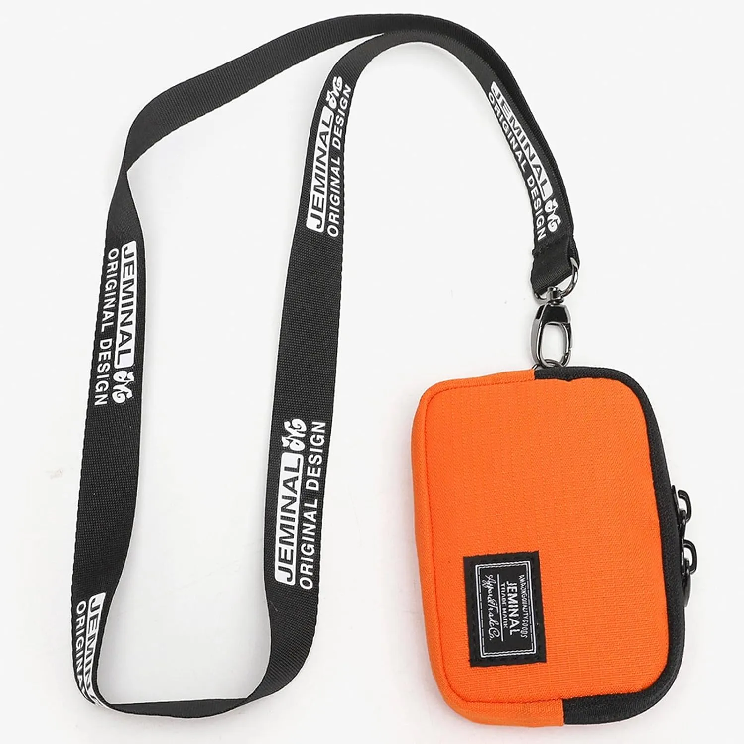 JEMINAL Lanyard Travel Little Coin Purse Pouch Fit for Men & Women & Boys & Girl: Change & Cards & Cash Dual Zip Travel Wallet with Keychain - Men's Detachable Nylon Essentials Change Pouch Purse