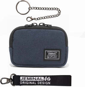 JEMINAL Lanyard Travel Little Coin Purse Pouch Fit for Men & Women & Boys & Girl: Change & Cards & Cash Dual Zip Travel Wallet with Keychain - Men's Detachable Nylon Essentials Change Pouch Purse