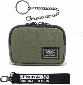 JEMINAL Lanyard Travel Little Coin Purse Pouch Fit for Men & Women & Boys & Girl: Change & Cards & Cash Dual Zip Travel Wallet with Keychain - Men's Detachable Nylon Essentials Change Pouch Purse