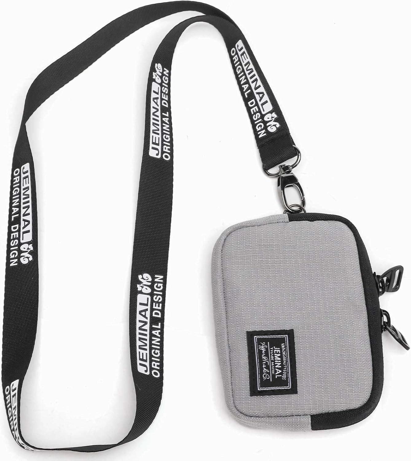 JEMINAL Lanyard Travel Little Coin Purse Pouch Fit for Men & Women & Boys & Girl: Change & Cards & Cash Dual Zip Travel Wallet with Keychain - Men's Detachable Nylon Essentials Change Pouch Purse