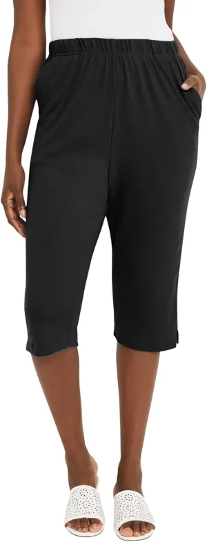 Jessica London Women's Plus Size Soft Ease Capri