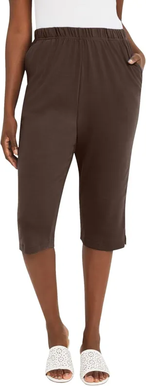 Jessica London Women's Plus Size Soft Ease Capri