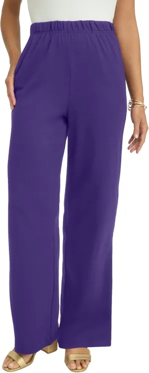 Jessica London Women's Plus Size Soft Ease Wide Leg Pant