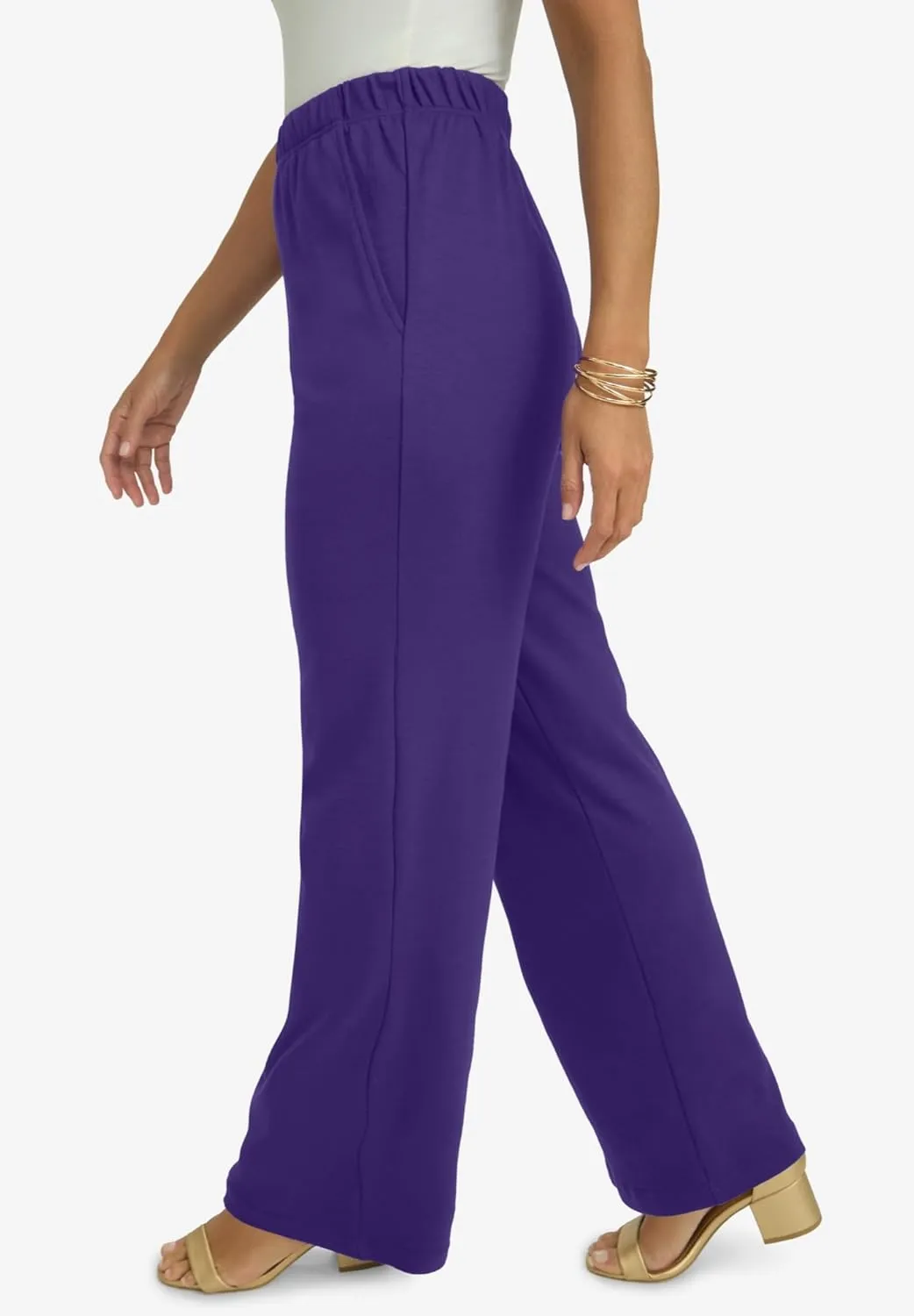 Jessica London Women's Plus Size Soft Ease Wide Leg Pant