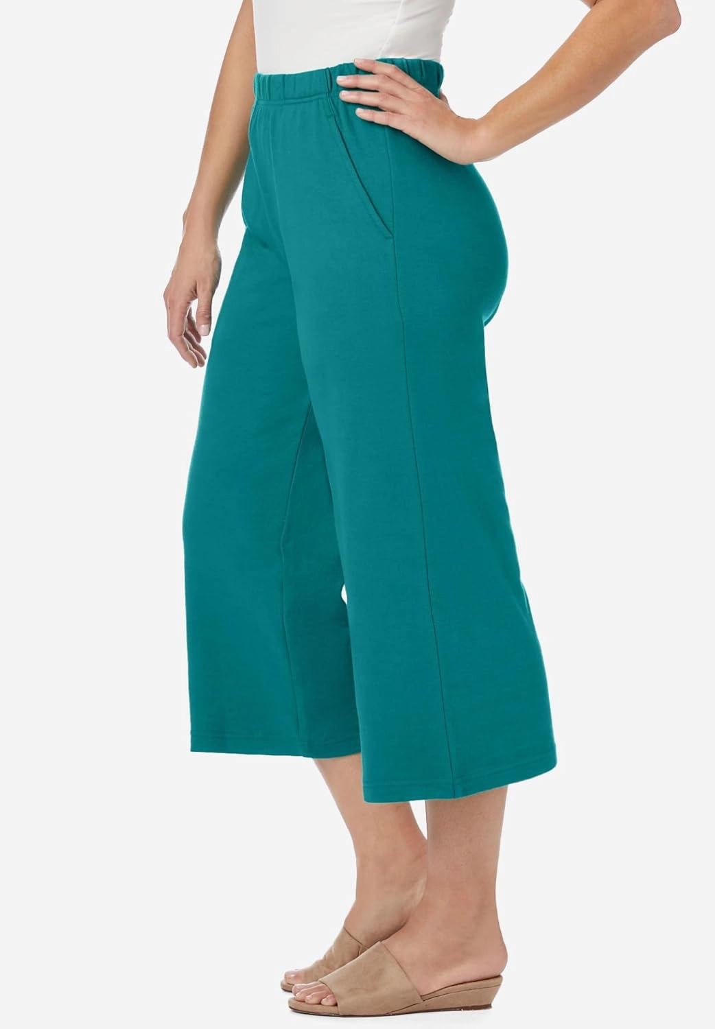 Jessica London Women's Plus Size Soft Ease Wide Crop