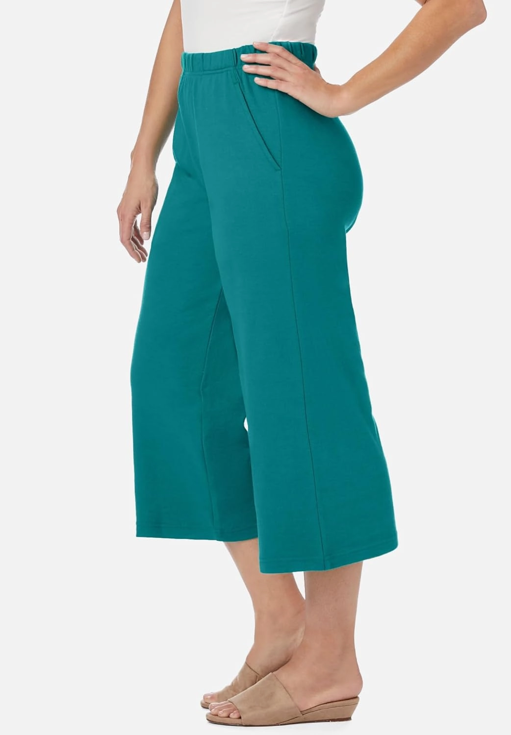 Jessica London Women's Plus Size Soft Ease Wide Crop