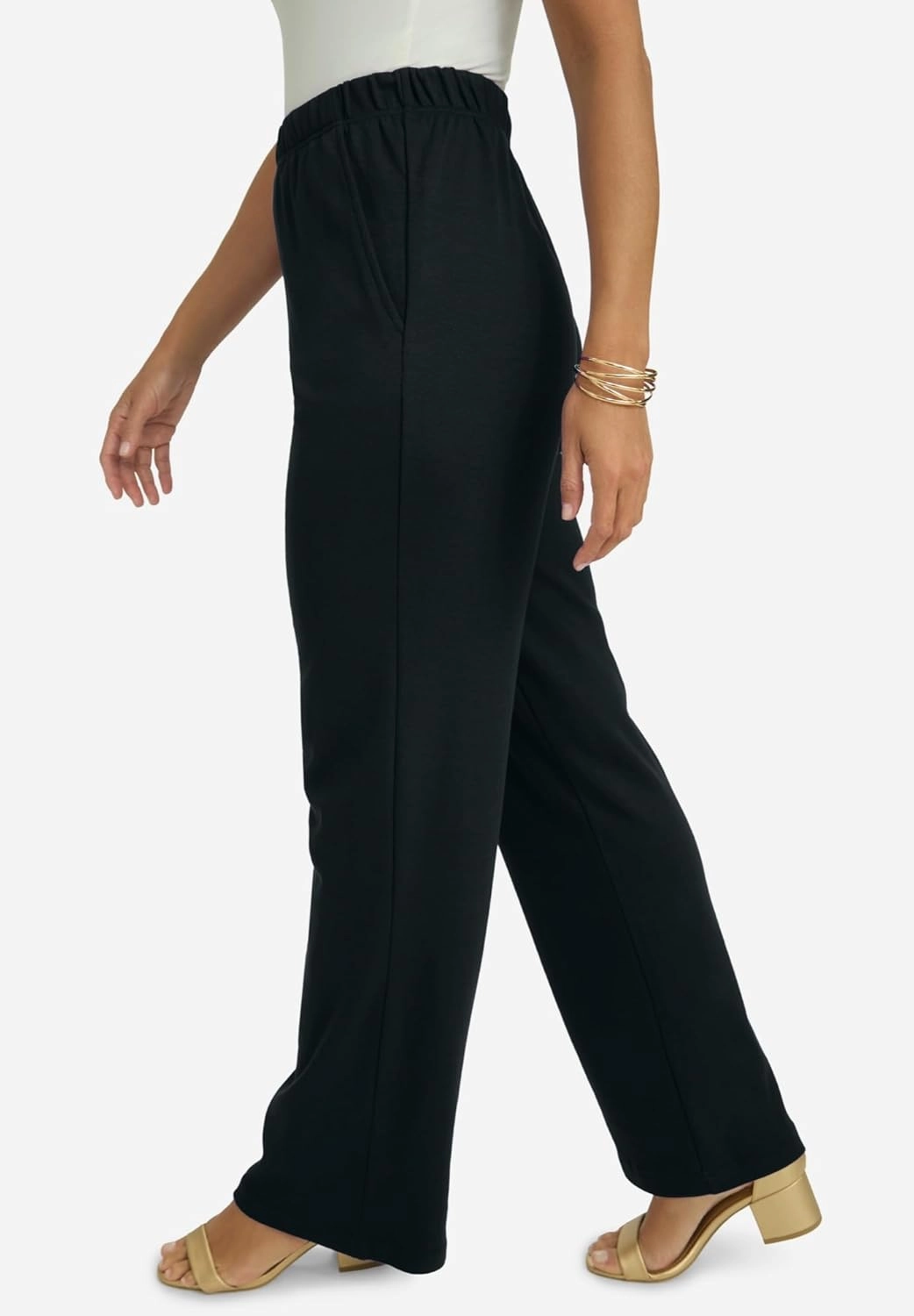 Jessica London Women's Plus Size Soft Ease Wide Leg Pant