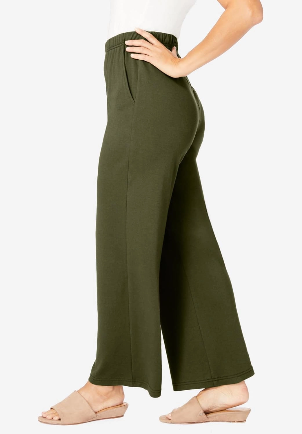 Jessica London Women's Plus Size Soft Ease Wide Leg Pant