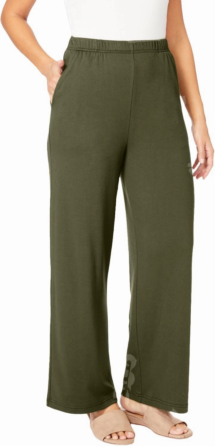 Jessica London Women's Plus Size Soft Ease Wide Leg Pant