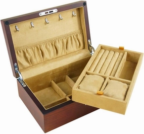 Jewellery Boxes Large Capacity, Wooden Jewellery Box with Velvet, Jewellery Organiser for Watch Necklace Ring Earring Bracelet Jewelry Box for Women,