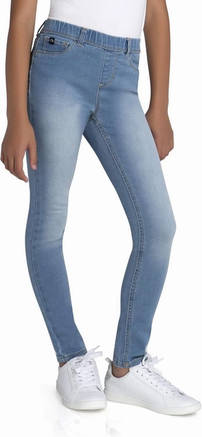 Jordache Girls' Pull On Comfort Soft Jegging with Elastic Waist (Medium Enzyme Wash, Small S, 6-6X)