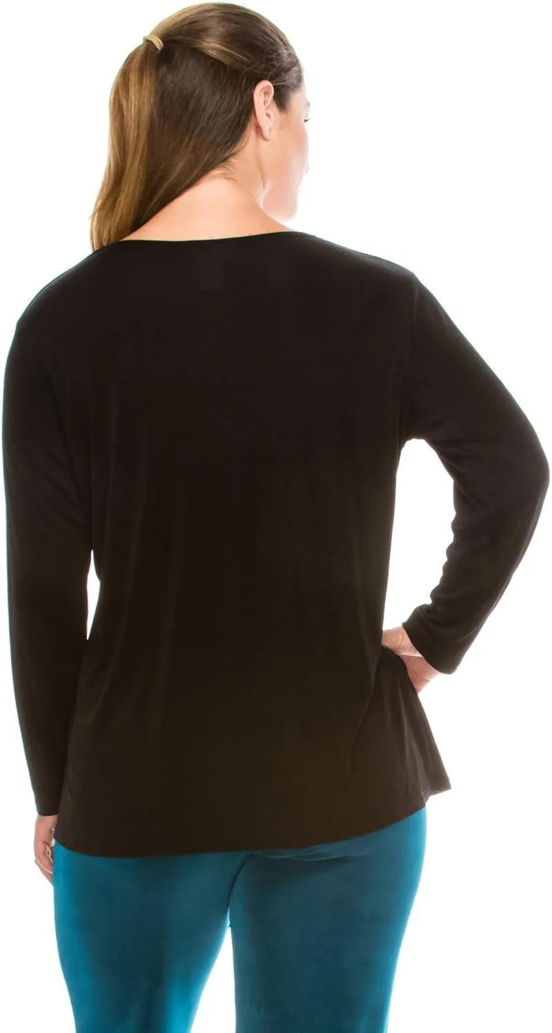 Jostar Women's Basic T Shirts - Long Sleeve Stretch Soft Round Neck Solid Top