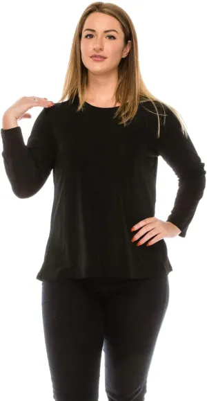 Jostar Women's Basic T Shirts - Long Sleeve Stretch Soft Round Neck Solid Top