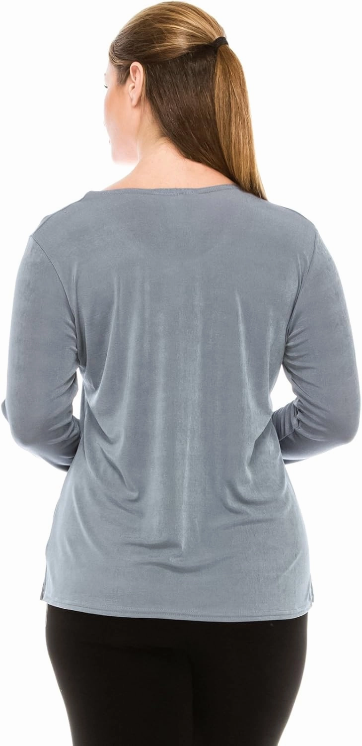 Jostar Women's Basic T Shirts - Long Sleeve Stretch Soft Round Neck Solid Top
