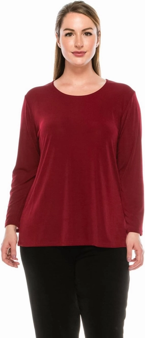 Jostar Women's Basic T Shirts - Long Sleeve Stretch Soft Round Neck Solid Top