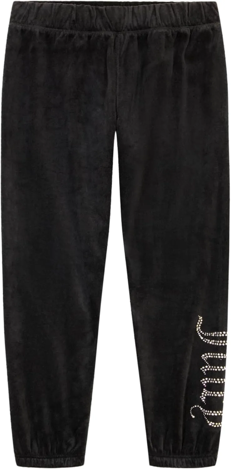 Juicy Couture Girls' Pull-on Plush Velour Jogger, Ribbed Waist & Cuffs