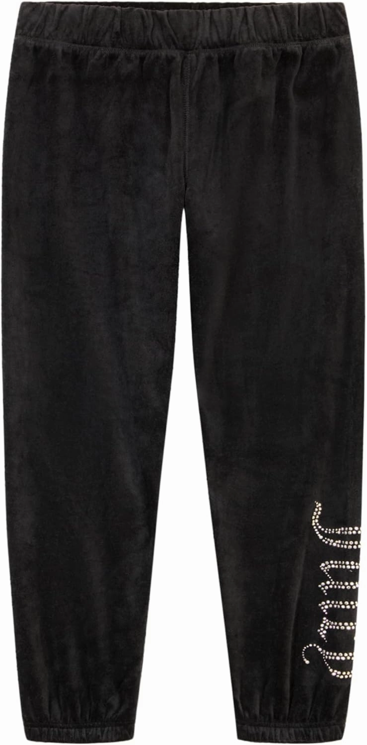 Juicy Couture Girls' Pull-on Plush Velour Jogger, Ribbed Waist & Cuffs