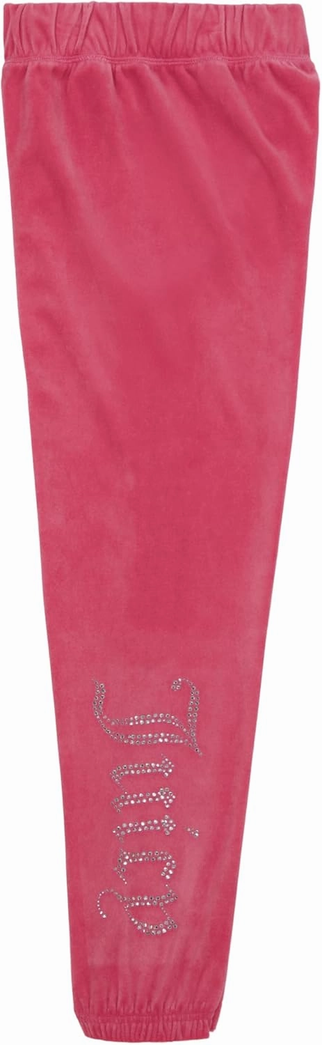 Juicy Couture Girls' Pull-on Plush Velour Jogger, Ribbed Waist & Cuffs