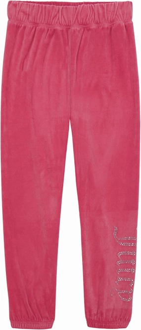 Juicy Couture Girls' Pull-on Plush Velour Jogger, Ribbed Waist & Cuffs