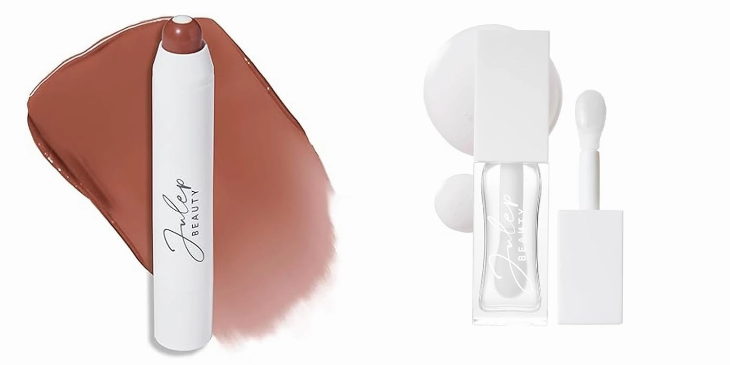 Julep So Plush Glossy Lip Oil   It’s Balm Lip Crayon Duo, Brown Sugar | Hydrating Lip Care with Nourishing Oils & Buttery Smooth Color | Clear Glossy Shine & Long-Lasting Mauve Tint