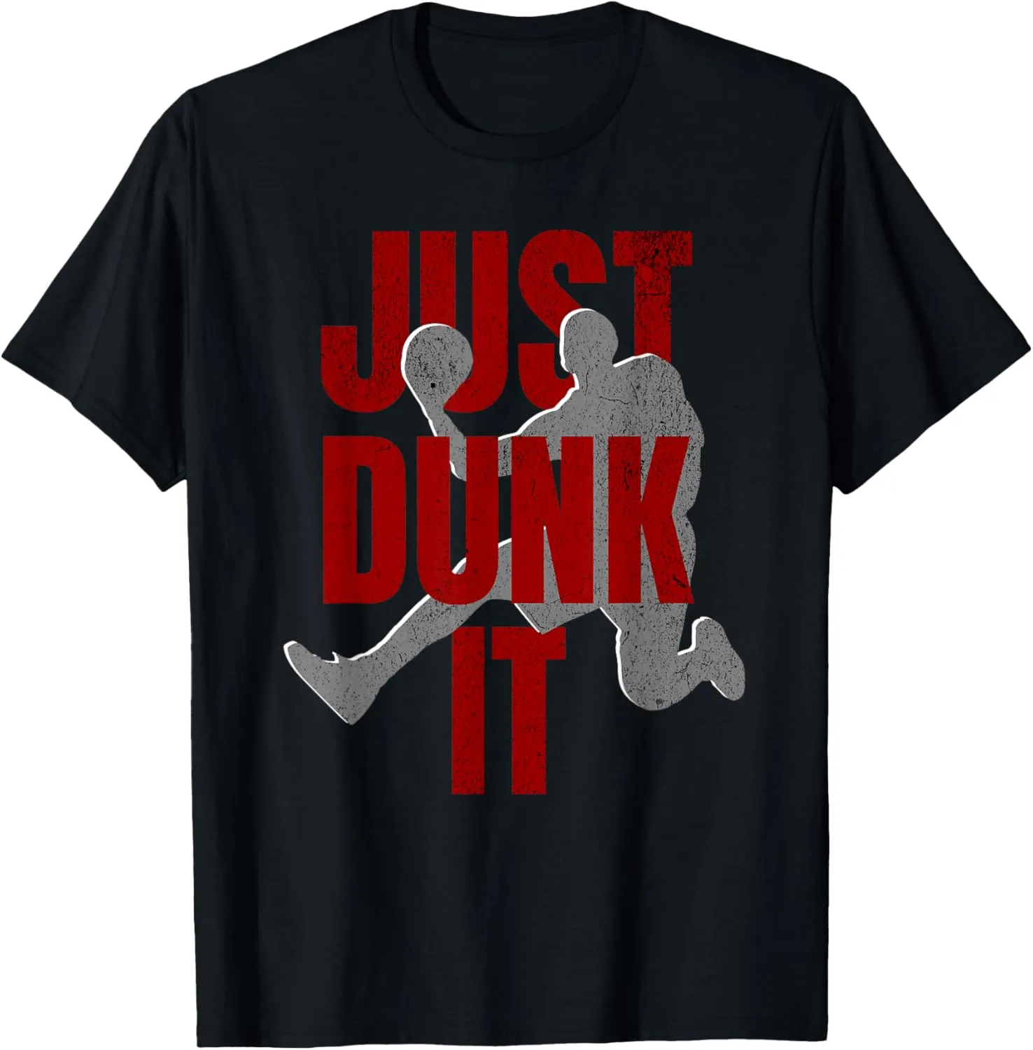 Just Dunk It Basketball Player Design Bold Slam Dunk T-Shirt