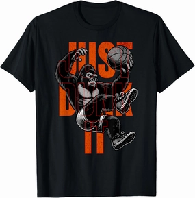 Just Dunk It Basketball Player Design Bold Slam Dunk T-Shirt
