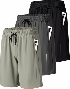 JWJ Mens Athletic Gym Workout Shorts Lightweight Quick Dry Running Basketball Shorts with Zipper Pockets