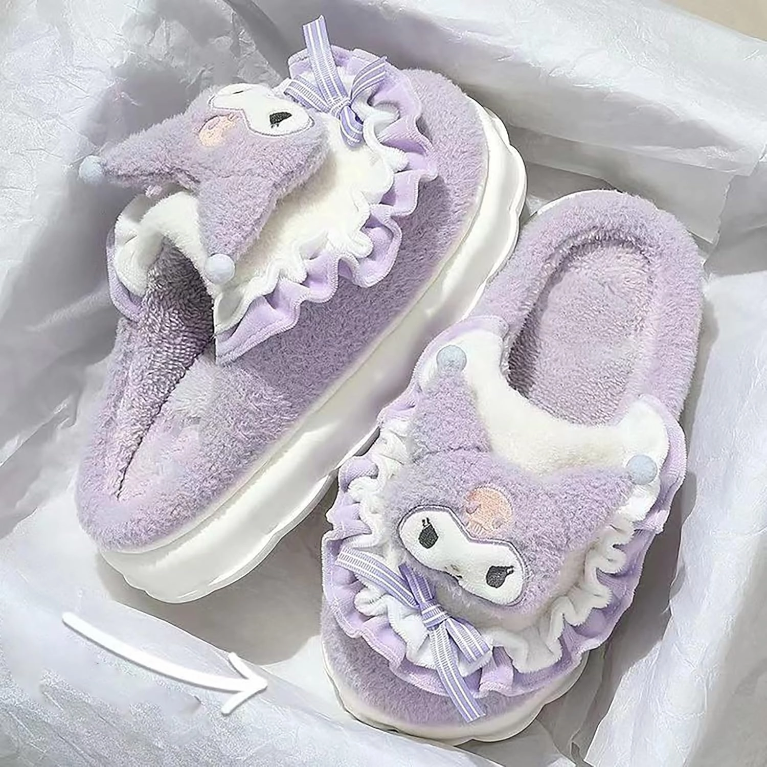 Kawaii Cotton Slippers - Cute Plush Women's Home Shoes