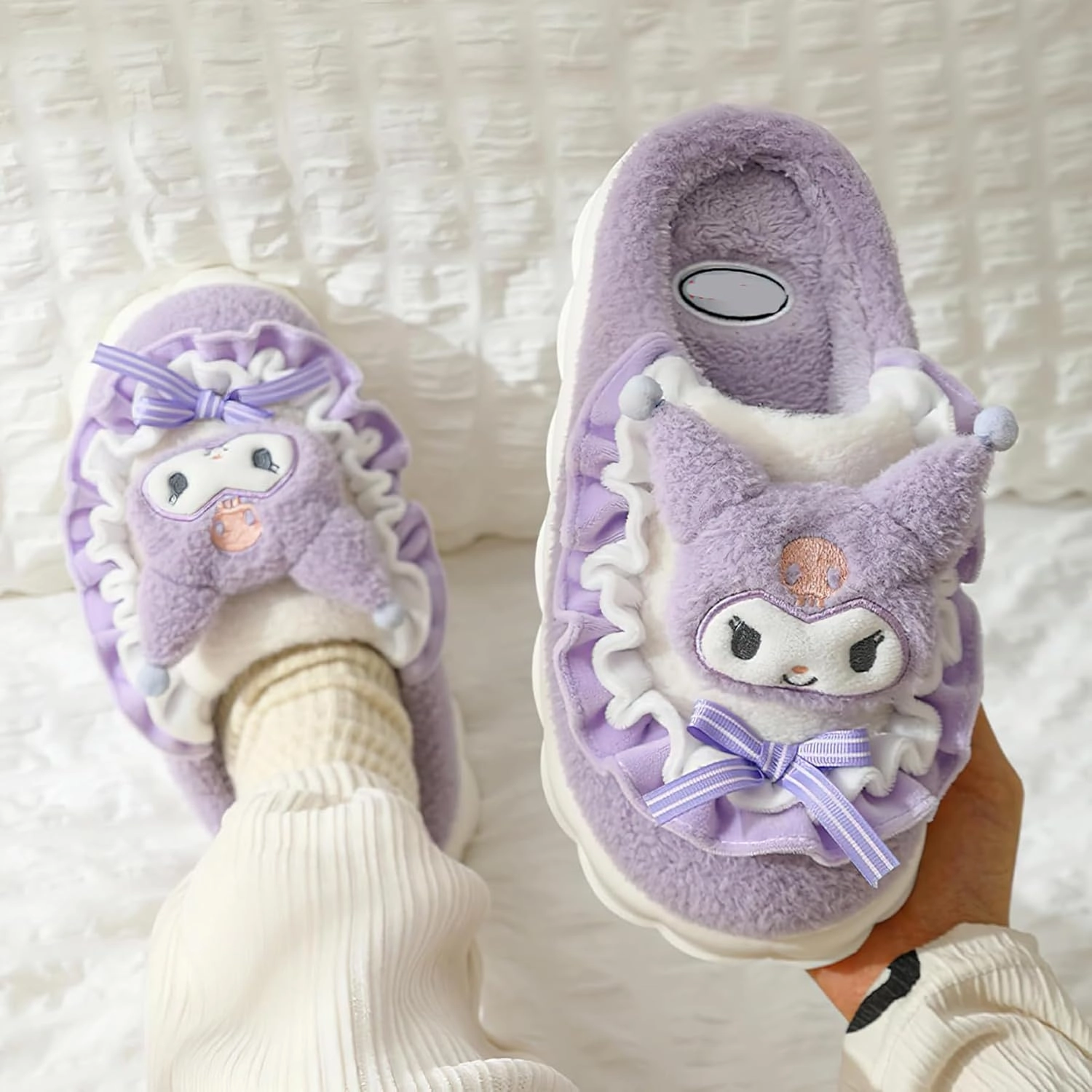 Kawaii Cotton Slippers - Cute Plush Women's Home Shoes