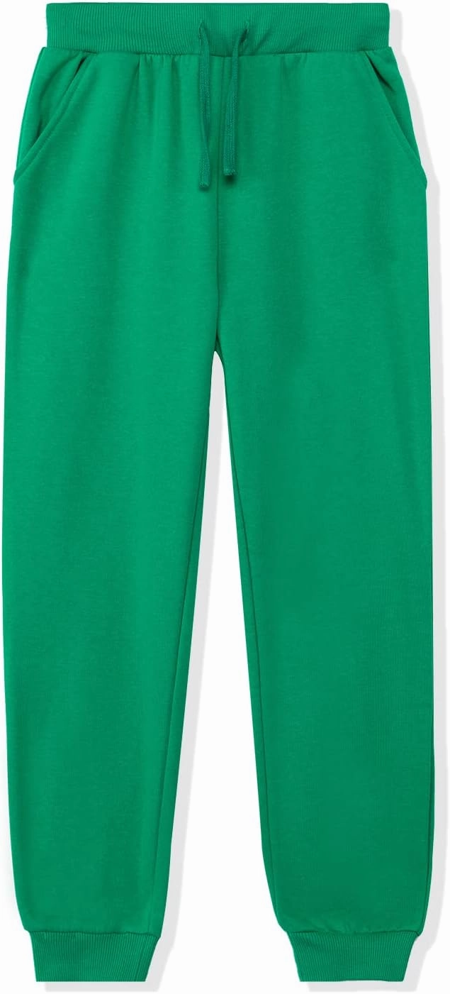 Kid Nation Kids Unisex Soft Brushed Fleece Casual Pull On Jogger Sweatpants with Pockets for Boys or Girls