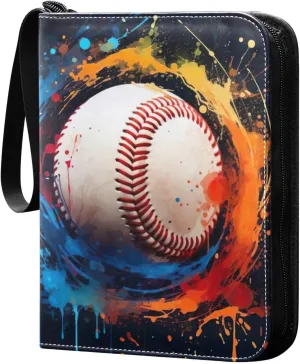 Kigai Colorful Baseball Card Binder - 400 Pockets Card Holder with 50 Sleeves, Trading Card Album Folder for Boys Girls