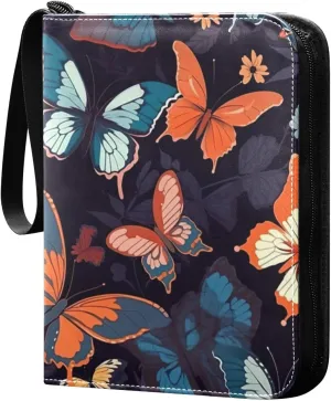 Kigai Colorful Butterfly Card Binder - 400 Pockets Card Holder with 50 Sleeves, Trading Card Album Folder for Boys Girls