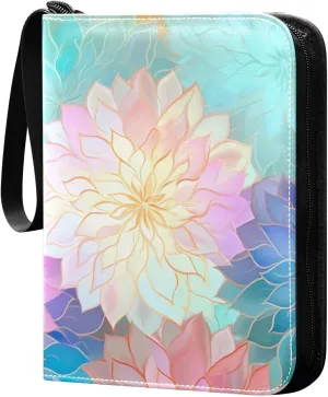 Kigai Colorful Mandala Flower Card Binder - 400 Pockets Card Holder with 50 Sleeves, Trading Card Album Folder for Boys Girls
