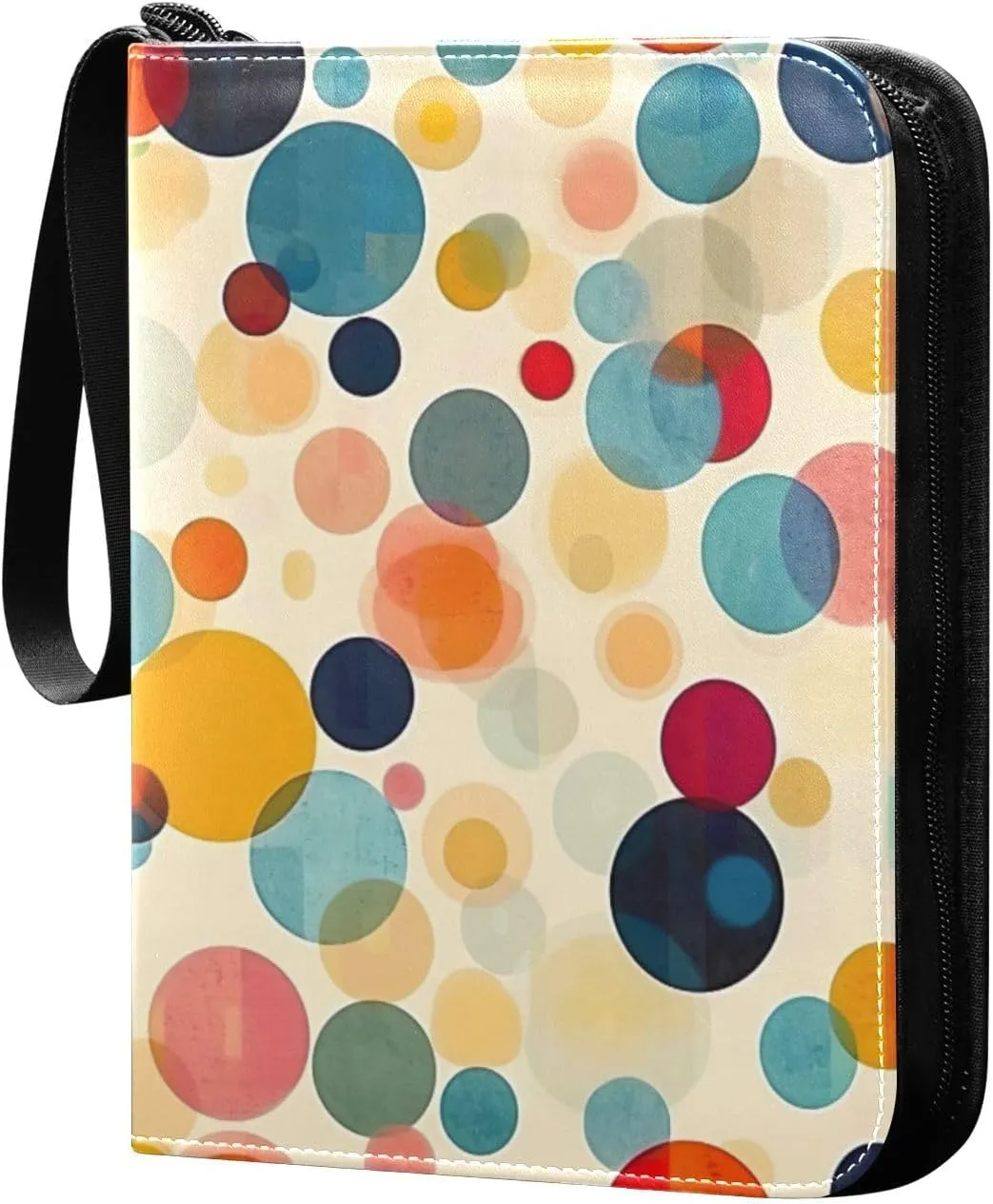 Kigai Colorful Polka Dots Card Binder - 400 Pockets Card Holder with 50 Sleeves, Trading Card Album Folder for Boys Girls