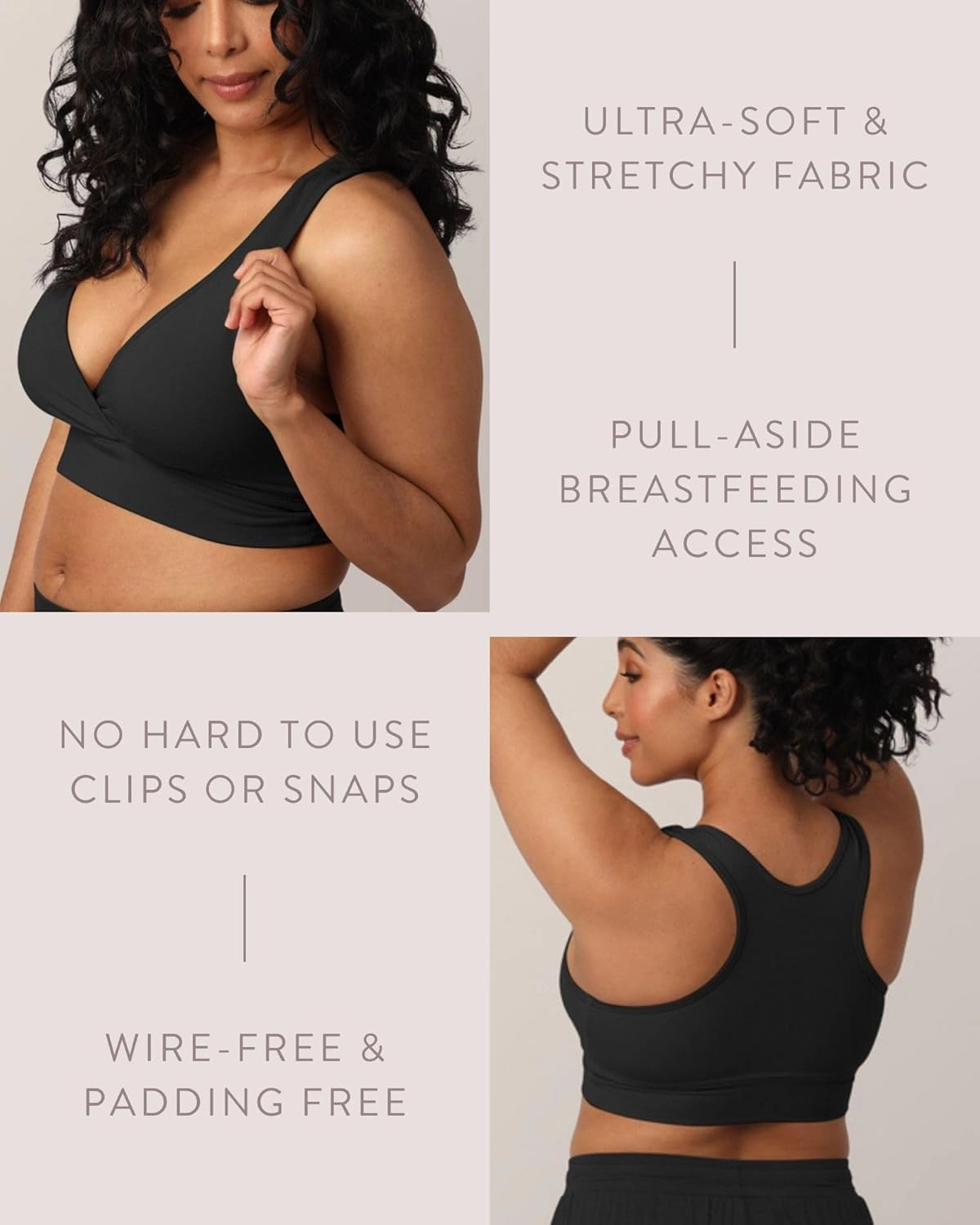 Kindred Bravely French Terry Nursing Bra for Breastfeeding and Sleep, Racerback Crossover, Soft and Stretchy Maternity Bra