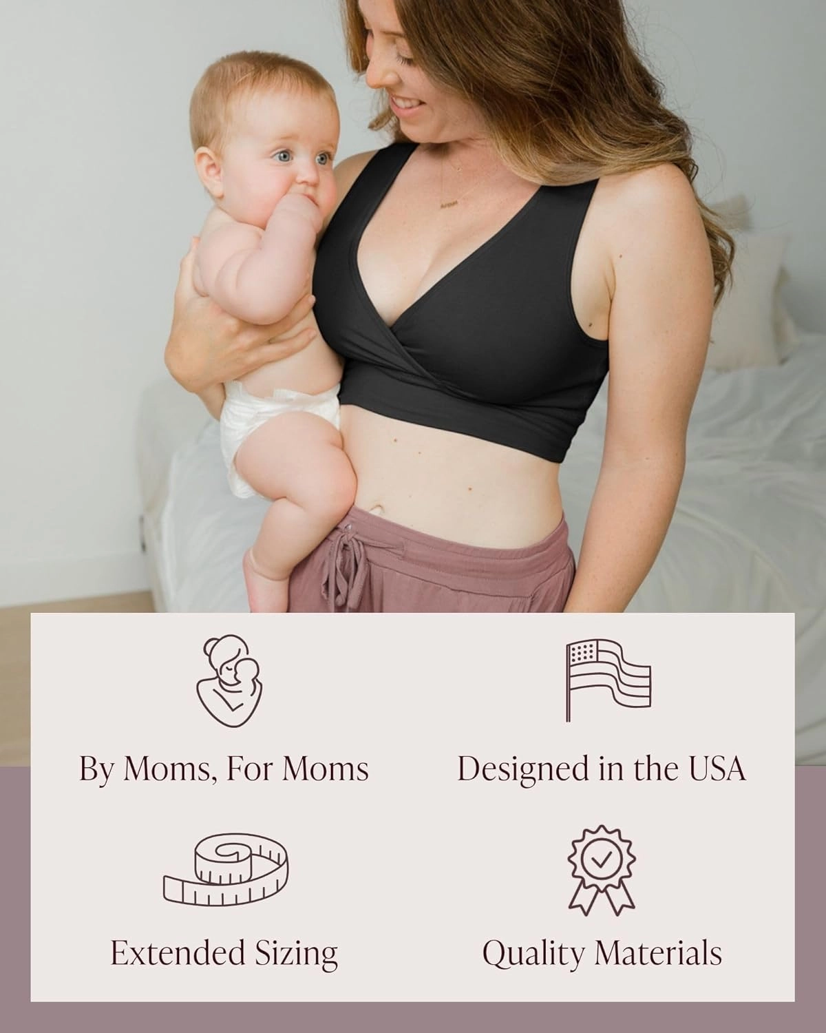 Kindred Bravely French Terry Nursing Bra for Breastfeeding and Sleep, Racerback Crossover, Soft and Stretchy Maternity Bra