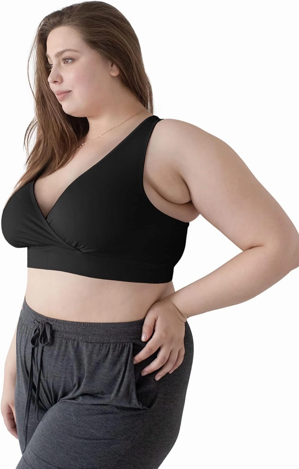 Kindred Bravely French Terry Nursing Bra for Breastfeeding and Sleep, Racerback Crossover, Soft and Stretchy Maternity Bra