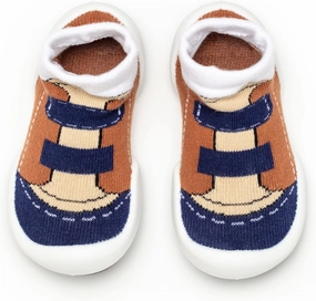 Komuello Baby and Toddler Shoes, Pull Up First Walker, Non Slip Bottom, Soft Cotton, Premium Sock Shoes - Walker