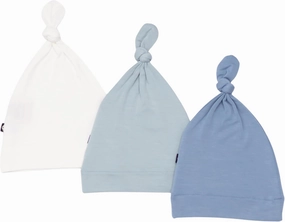 KYTE BABY Rayon Made from Bamboo Baby Beanie Hats - Super Soft Knotted Caps Available in Pattern and Solid Colors - 3 Pack
