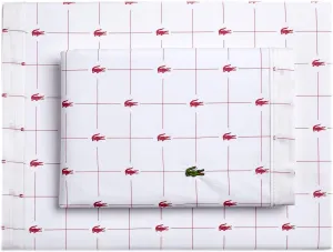 Lacoste 4-Piece Cotton Sheet Set, Slice, Baroque Rose, King