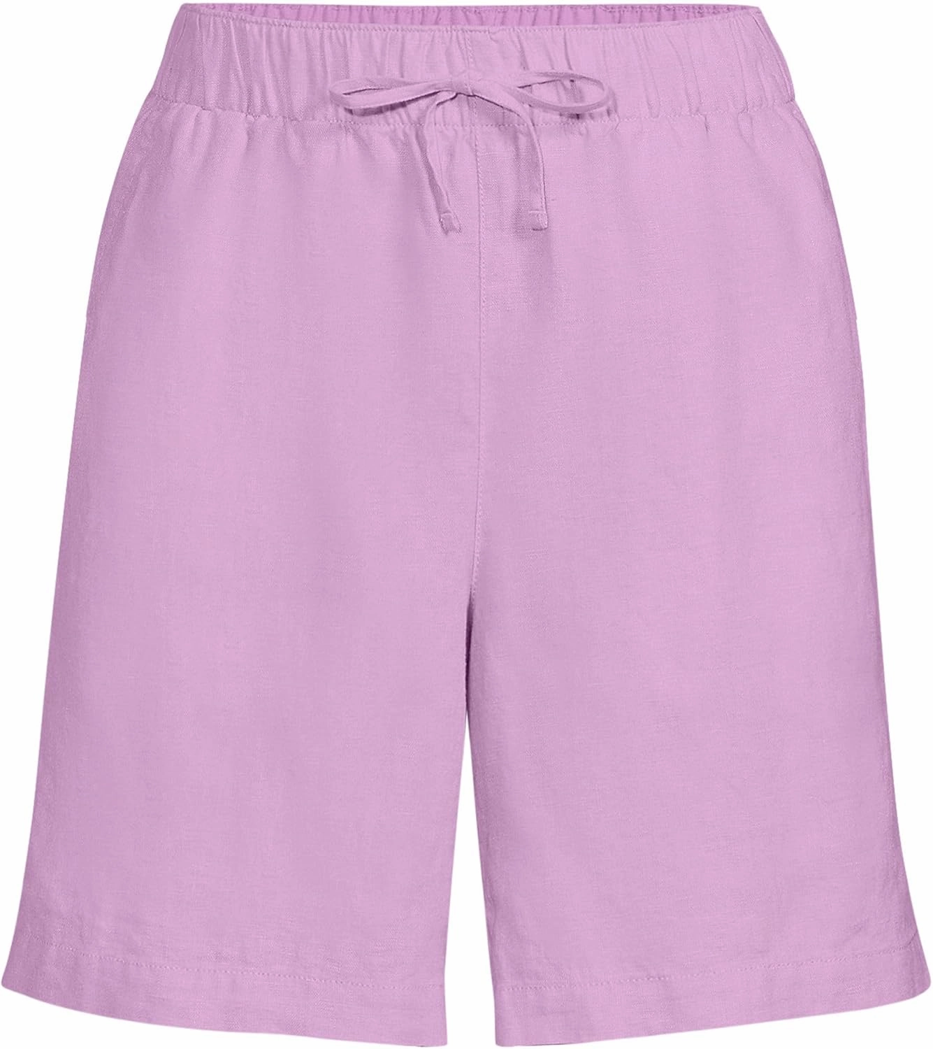 Lands' End Women's Linen High Rise Pull On 7" Shorts