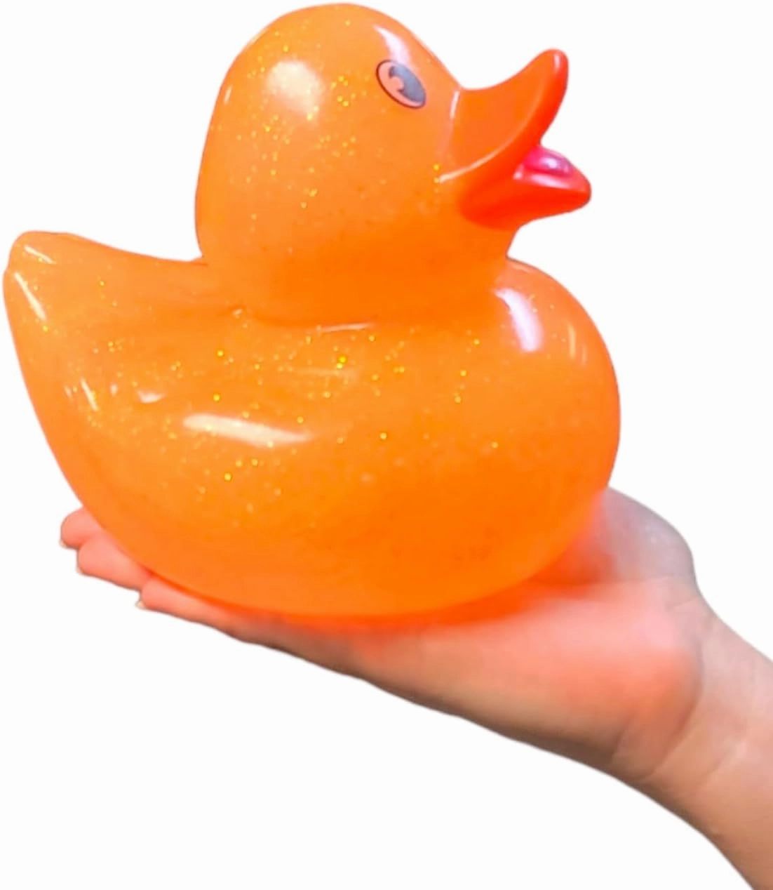 Large 6" Tall Glitter Rubber Duckies (Ducks) Collectable Colorful Ducks Great for Bath Play (6 Pack, Multicolor, Rubber with Glitter Coating, Kid)