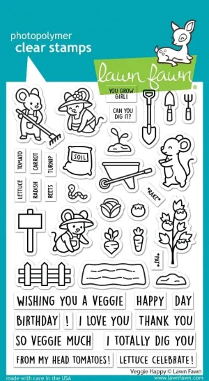 Lawn Fawn LF3340 Veggie Happy 4X6 Clear Stamp Set
