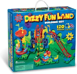 Learning Resources Gears! Gears! Gears! Dizzy Fun Land, Motorized Gears Toy Set, Gears for Kids, Engineering for Kids, Puzzle, 120 Pieces, Ages 5 