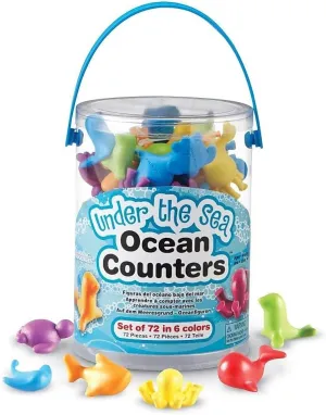 Learning Resources Under The Sea Ocean Counters - 72 Pieces, Ages 3  Toddler Learning Toys, Counting Toys for Kids, Math Counters for Kids