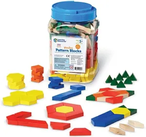Learning Resources Wooden Pattern Blocks, Early Math Concepts, Set of 250, Ages 3 