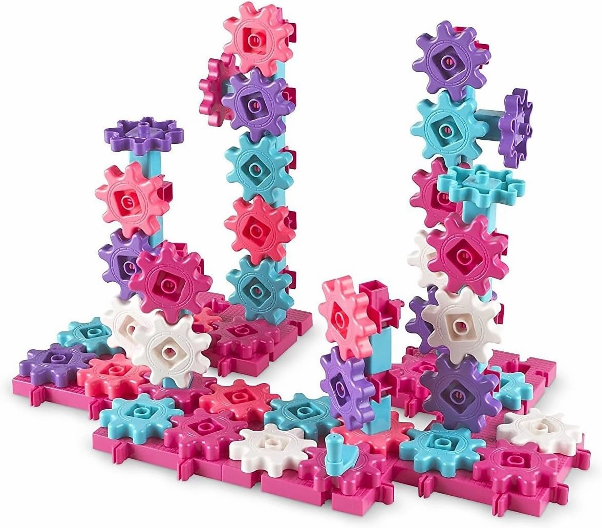 Learning Resources Gears! Gears! Gears! Deluxe Building Set Pink - 100 Pieces, Ages 3  STEM Toys, Gears for Kids, Preschool Building Sets