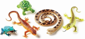 Learning Resources Jumbo Reptiles & Amphibians, Tortoise, Gecko, Snake, Iguana, and Tree Frog, 5 Animals, Ages 3 